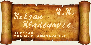 Miljan Mladenović vizit kartica